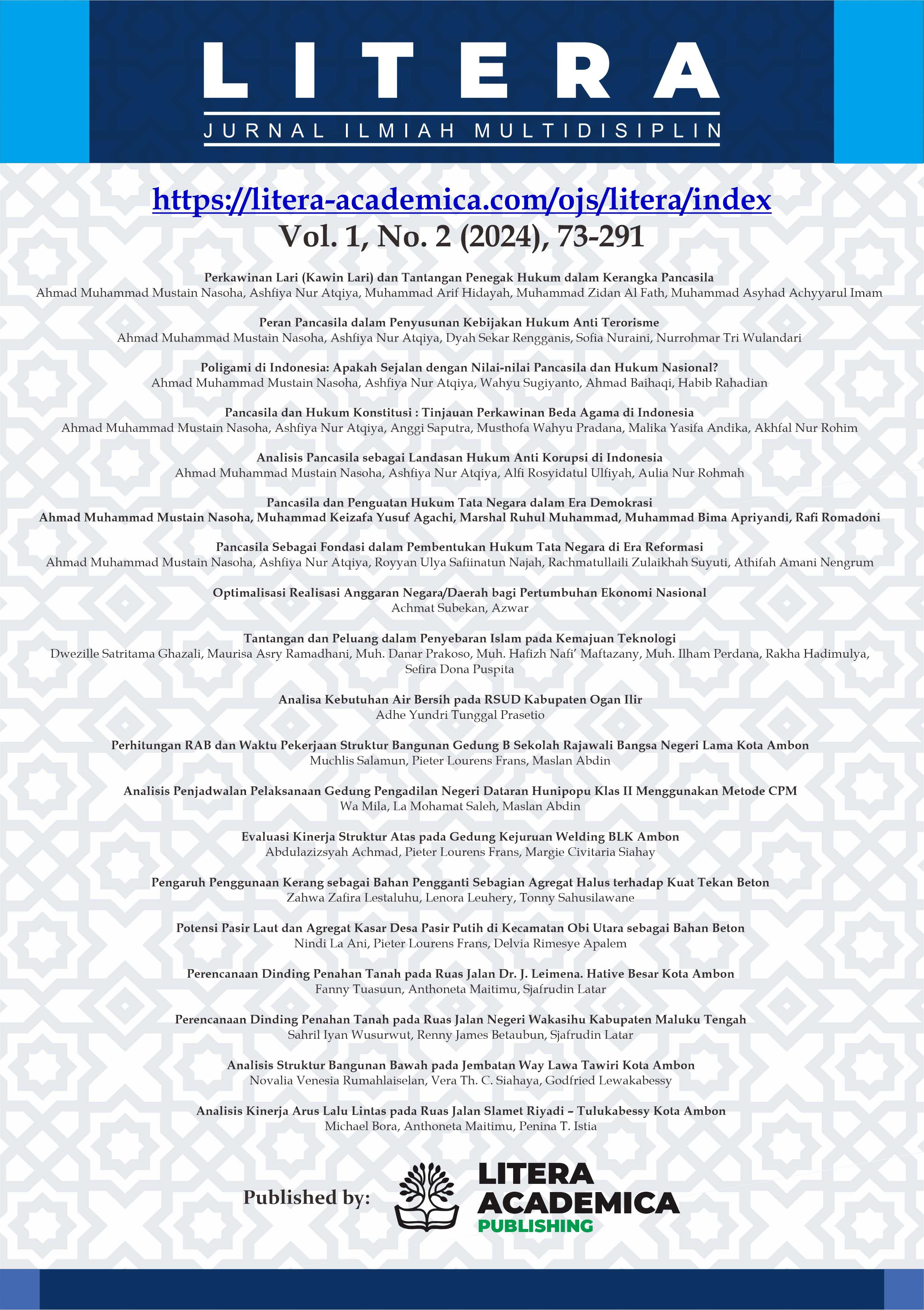 					View Vol. 1 No. 2 (2024): LITERA: Jurnal Ilmiah Multidisiplin
				